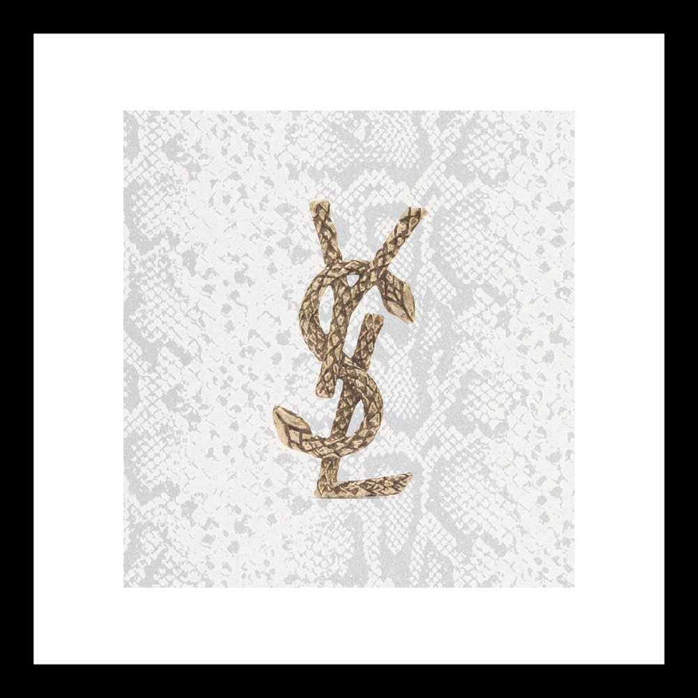 Posh python original fashion art. Fan art fashion print in custom frame 12x12